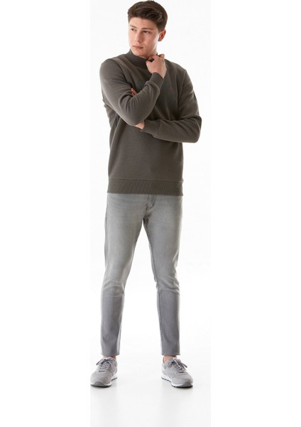 3 Iplik One Step Ahead Baskılı Dik Yaka Sweatshirt