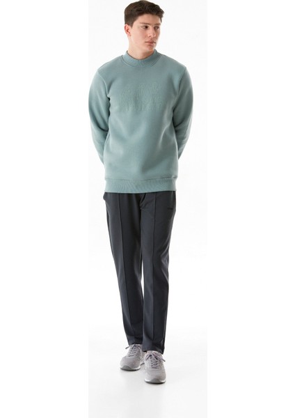 3 Iplik One Step Ahead Baskılı Dik Yaka Sweatshirt