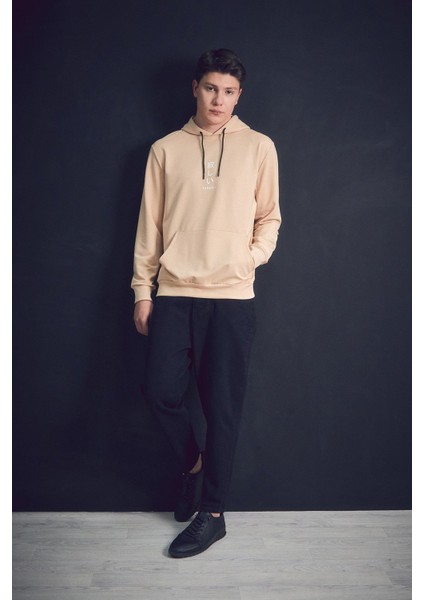 Lonely Yazı Baskılı Kapüşonlu Kanguru Cepli Sweatshirt modelleri