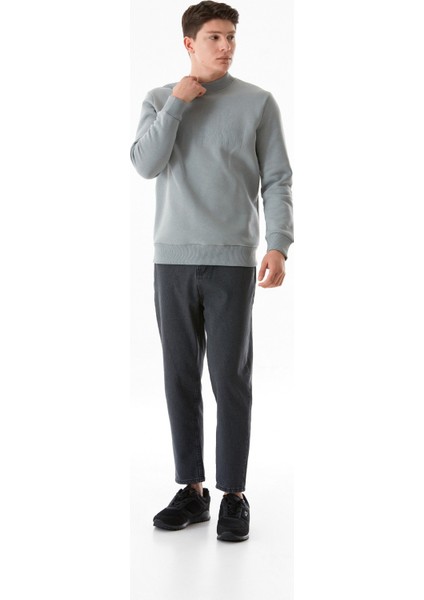 3 Iplik One Step Ahead Baskılı Dik Yaka Sweatshirt
