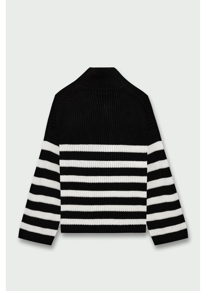 Yarım Balıkçı Fermuarlı Kazak Siyah fiyatları