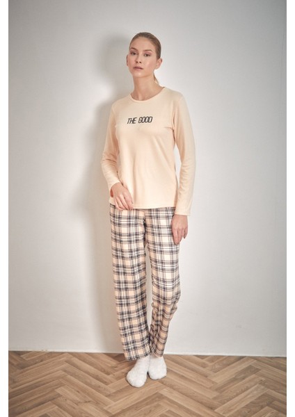 The Good Yazı Baskılı Bisiklet Yaka 2 Li Pijama Takımı