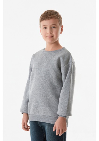 3 Iplik Sırtı Baskılı Bisiklet Yaka Erkek Çocuk Sweatshirt fırsatları