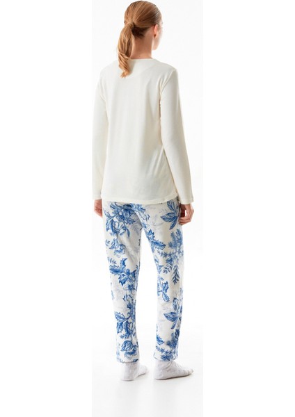 Yazı Baskılı Bisiklet Yaka 2 Li Pijama Takımı fırsatları