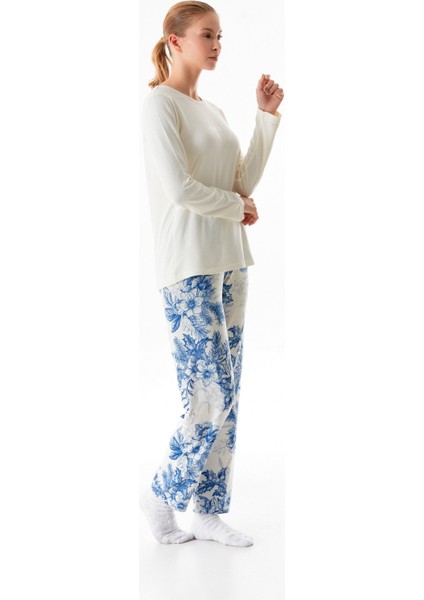 Yazı Baskılı Bisiklet Yaka 2 Li Pijama Takımı indirimleri