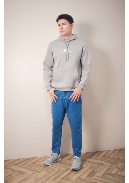 3 Iplik Ny Baskılı Kapüşonlu Sweatshirt fiyatları