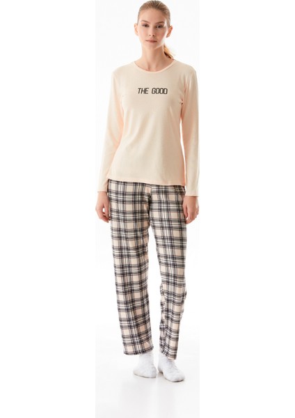 The Good Yazı Baskılı Bisiklet Yaka 2 Li Pijama Takımı fırsatları