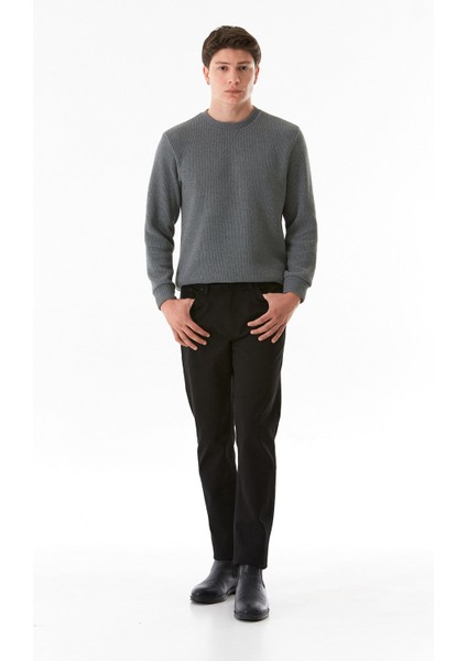 Fermuarlı Straight Jean Pantolon