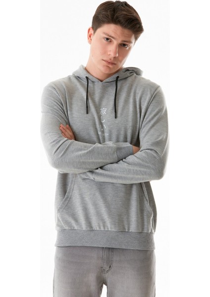 Lonely Yazı Baskılı Kapüşonlu Kanguru Cepli Sweatshirt indirimleri