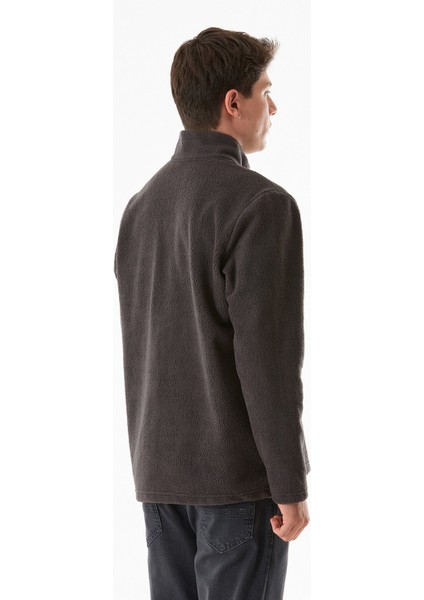 Yarım Fermuarlı Dik Yaka Polar Sweatshirt