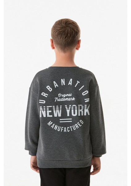 3 Iplik Sırtı Baskılı Bisiklet Yaka Erkek Çocuk Sweatshirt fırsatları