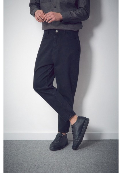 Düğmeli Boyfriend Jean Pantolon