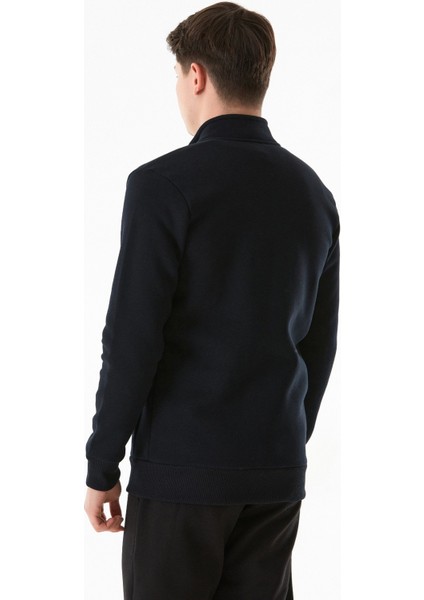 3 Iplik Harf Baskılı Fermuarlı Dik Yaka Sweatshirt indirimleri