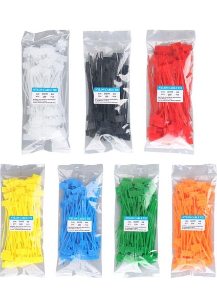 Renkli Hat Kablo Bağı 700 Adet (7 Renk X100) (4767) - MCT1337-9023