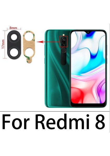 Xiaomi Redmi 8 Arka Kamera Camı Lens Yapışkanlı