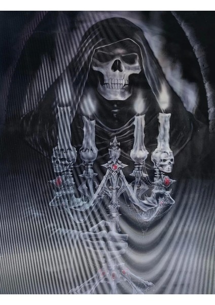 5d Elmas Boyama 3 Farklı Resim Değişenli Halloween Iskelet Tablosu 30X40 cm - MCT1133-6437