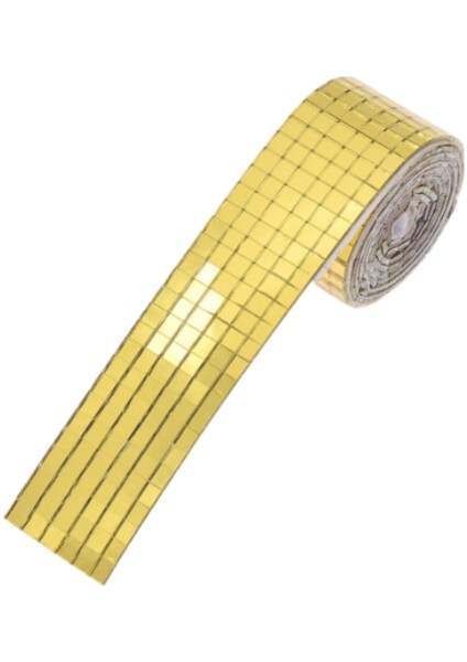 Dekor Bant Yapışkanlı Şık Altun Renk Aynalı Mozaik Taşlı 4cm x 1m Uzunluğunda Dekor Bandı fiyatları