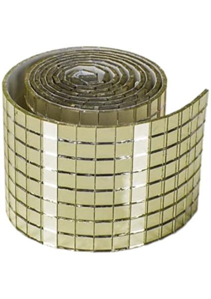 Dekor Bant Yapışkanlı Şık Altun Renk Aynalı Mozaik Taşlı 4cm x 1m Uzunluğunda Dekor Bandı fırsatları