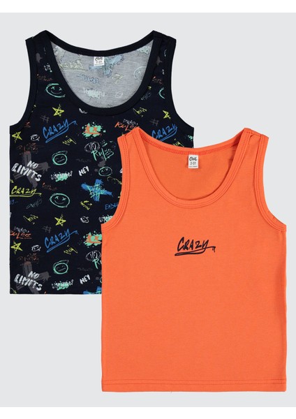 Erkek Çocuk 2'li Atlet Set 2-10 Yaş Turuncu