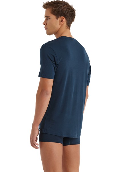 V Yaka Düz Antrasit Erkek T-Shirt 9308
