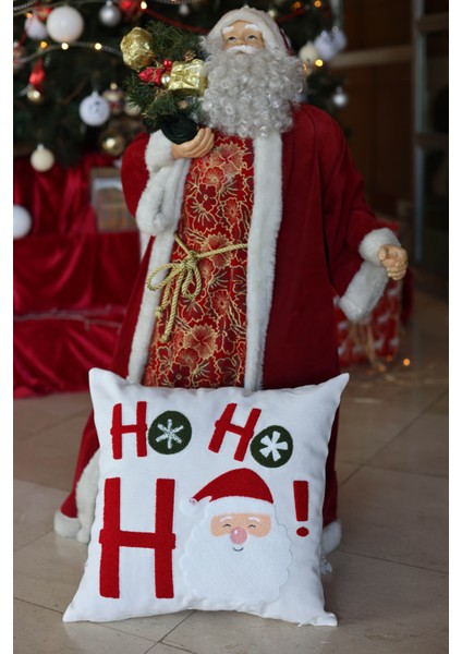 Yilbasina Özel HO HO HO ve Lambalı Dekoratif Punch Kırlent Yastık Kılıfı - 2 ADET fırsatları