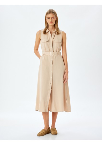 Kolsuz Cepli Kemerli Uzun Gömlek Elbise fiyatları