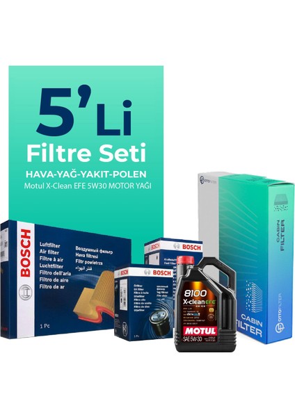 BMW 2.20D Coupe Filtre Bakım Seti Motul Motor Yağlı (2014-2019) 5 Li