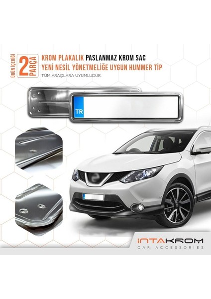 Nissan Qashqai Krom Plakalık - Hummer Tip 2 Adet