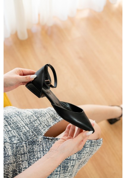 Happy Siyah ( 3 cm Topuklu ) Sivri Burun Topuklu Ayakkabı fiyatları