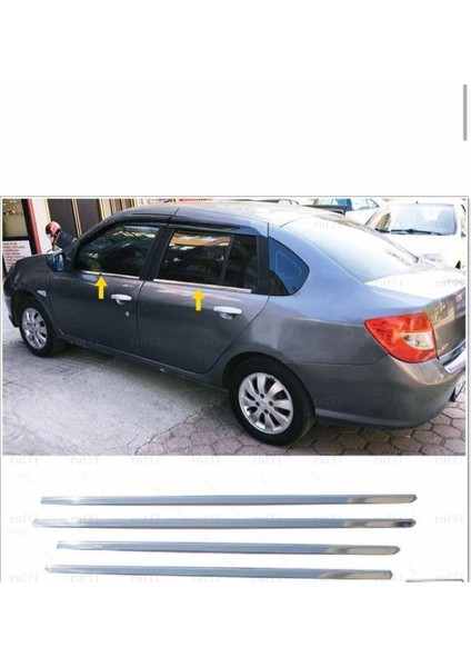 Renault Clio 3 Symbol Krom Cam Çıtası 4 Prç. 2005-2012