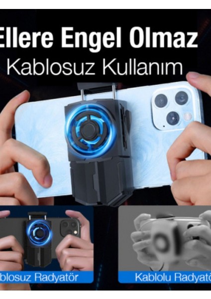 Dl-A5 Kablosuz Cep Telefon Soğutma Fanı Gamer Oyuncu Radyatör Soğutucu Şarjlı