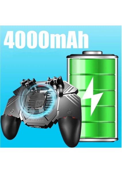 AK77 Original 4000 Mah Powerbanklı Fanlı Mobil Game Oyun Aparatı - 4 Tuşlu Fanlı Pubg Tetiği