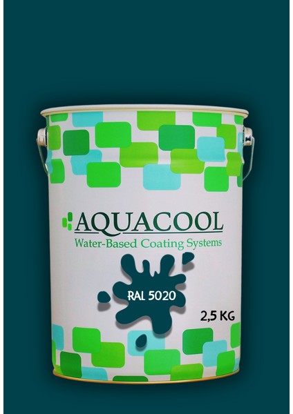 Akrilik Hobi Boya 2,5 kg Su Bazlı Hibrit Dönüşüm Boyası Ral 5020 Okyanus Mavi