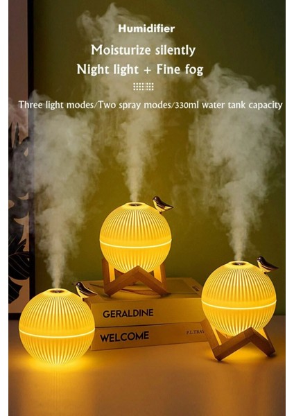 Şık Kuş Tasarımlı Ultrasonik Hava Nemlendirici Difüzör Gece Lambası Sessiz Aromaterapi Cihazı fiyatları