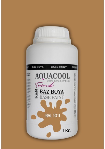 Akrilik Hobi Boya 1 kg Su Bazlı Hibrit Dönüşüm Boyası Ral 1011 Kahve Bej