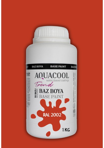 Akrilik Hobi Boya 1 kg Su Bazlı Hibrit Dönüşüm Boyası Ral 2002 Somon Turuncu