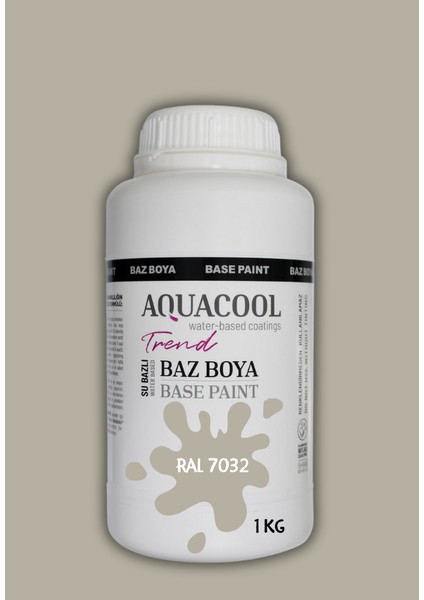 Akrilik Hobi Boya 1 kg Su Bazlı Hibrit Dönüşüm Boyası Ral 7032 Çakıl Gri