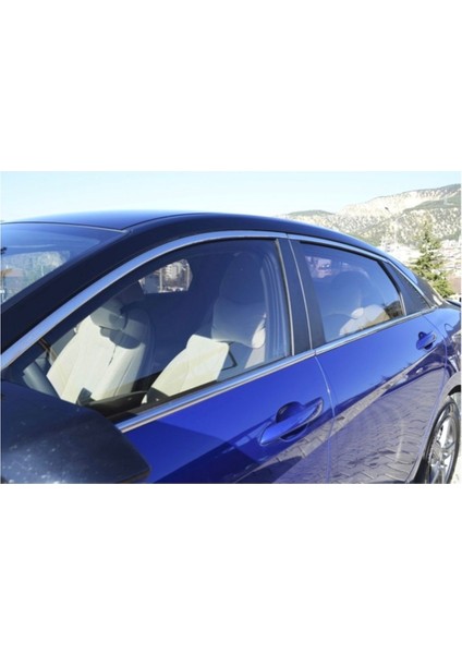 Hyundai Elantra 2021-2022 Uyumlu Cn7 Tam Tur Paslanmaz Krom Cam Çıtası