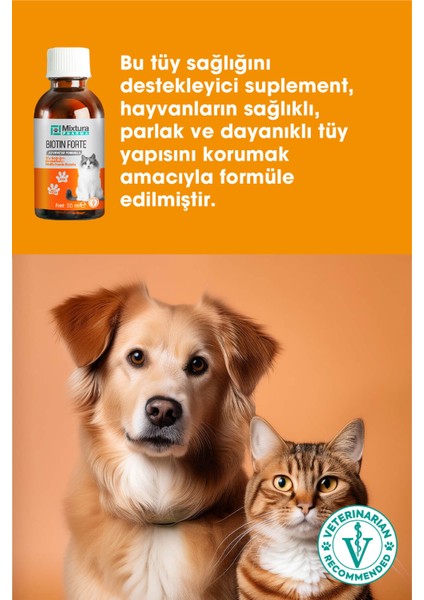 Biotin Forte Tüy Sağlığını Destekleyici Multivitamin Damla (KEDİ VE KÖPEK TÜY DÖKÜLMESİNİ ÖNLEYİCİ) fırsatları