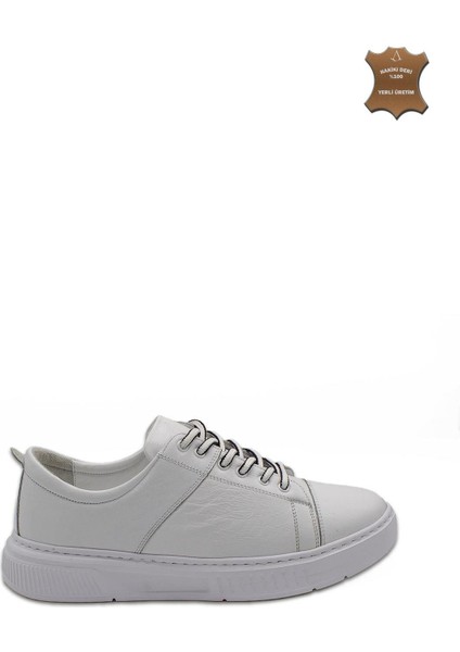 Erkek Sneaker Hakiki Deri Ayakkabı 082Y24E40748