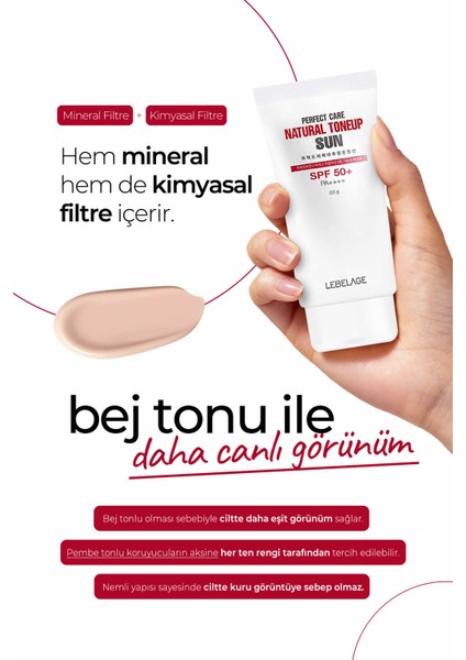 Ton Eşitleyici Renkli Güneş Koruyucu Lebelage Tone Up Sun Spf 50+ Pa++++