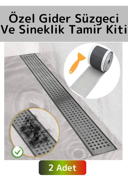 Premium Seri Suya Dayanıklı Gider Süzgeci Sineklik Tamir Kiti Bant 0.55 mm 12 cm x 4 Metre 2 Adet