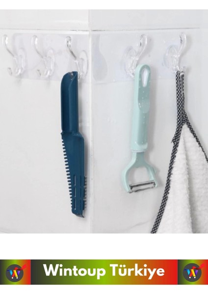 Özel Çok Fonksiyonlu Mutfak Banyo Askısı Iz Bırakmaz Kendinden Yapışkanlı 5 Kancalı Askı Seti 1 Adet fırsatları