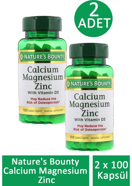 Calcium Magnesium Zinc 100 Tablet 2 Adet