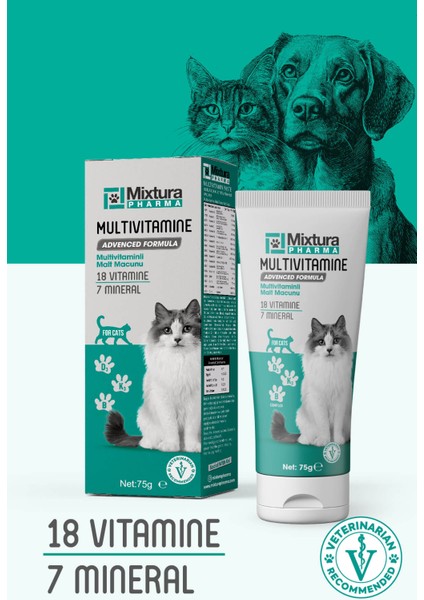 Multivitamine Multivitaminli Malt Macunu - Kedi Vitamini - Köpek Vitamini