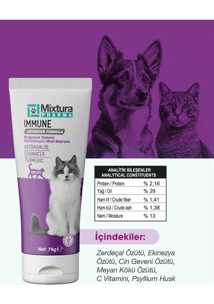 Immune Kedi ve Köpek İmmün Desteği Malt Macunu modelleri