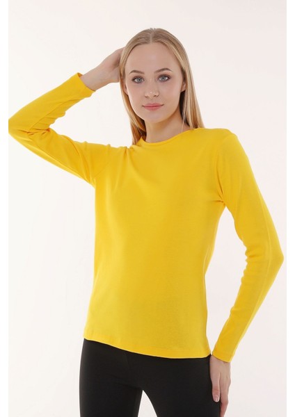 Kadın Uzun Kollu Bisiklet Yaka Tişört fiyatları