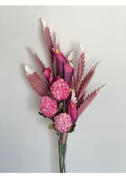 Pembe 4 Dal Yapay Çiçek