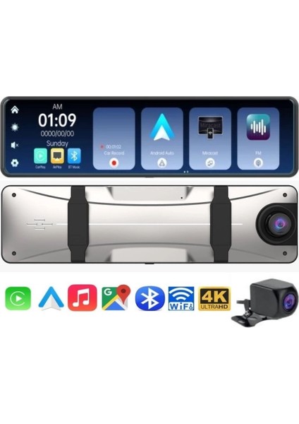 Idragon C3 Araç Kamerası Carplay & Android Auto, Ön & Arka Kameralı Multimedya