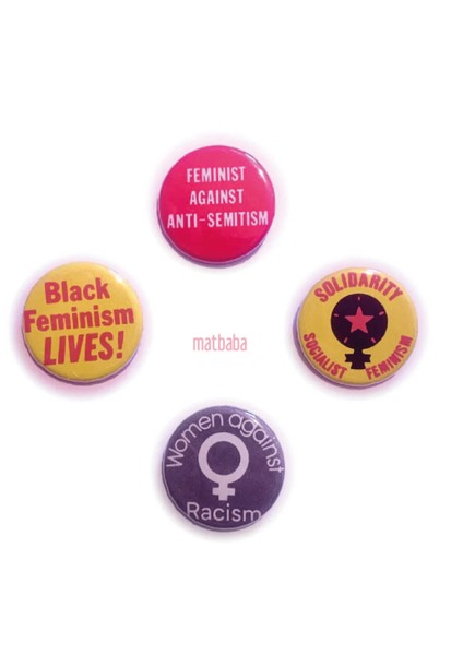 Irkçılık Karşıtı Feminizm Rozeti Siyah Feminist Sosyalist Düğme Rozet Seti 4 Adet